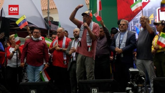 VIDEO: Aksi Unjuk Rasa Dukung Iran di Venezuela, Kecam Serangan Israel