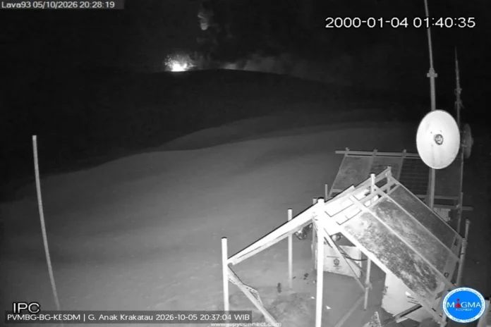 Gunung Anak Krakatau Kembali Erupsi Malam Ini