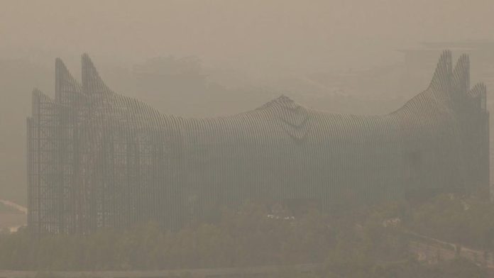 IKN Terimbas Karhutla, Istana Garuda Tertutup Kabut Asap